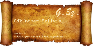 Günther Szilvia névjegykártya